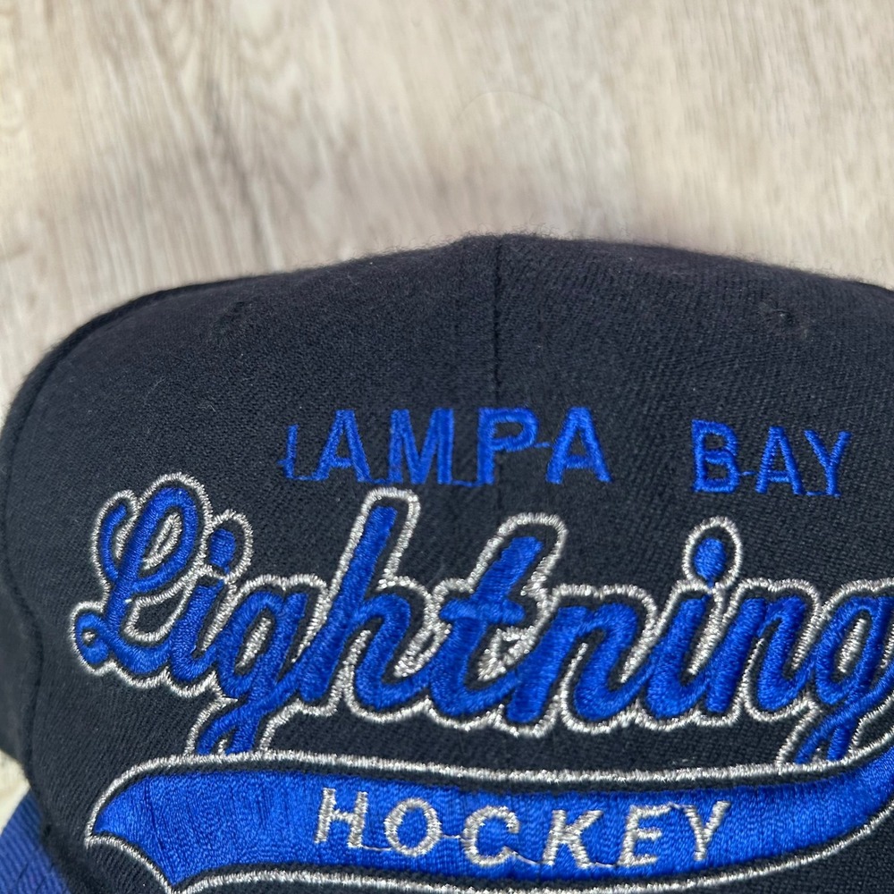 VTG Starter Tampa Bay Lightning Snapback Hat NHL Hockey Tailsweep Black Wool Cap - Picture 7 of 10